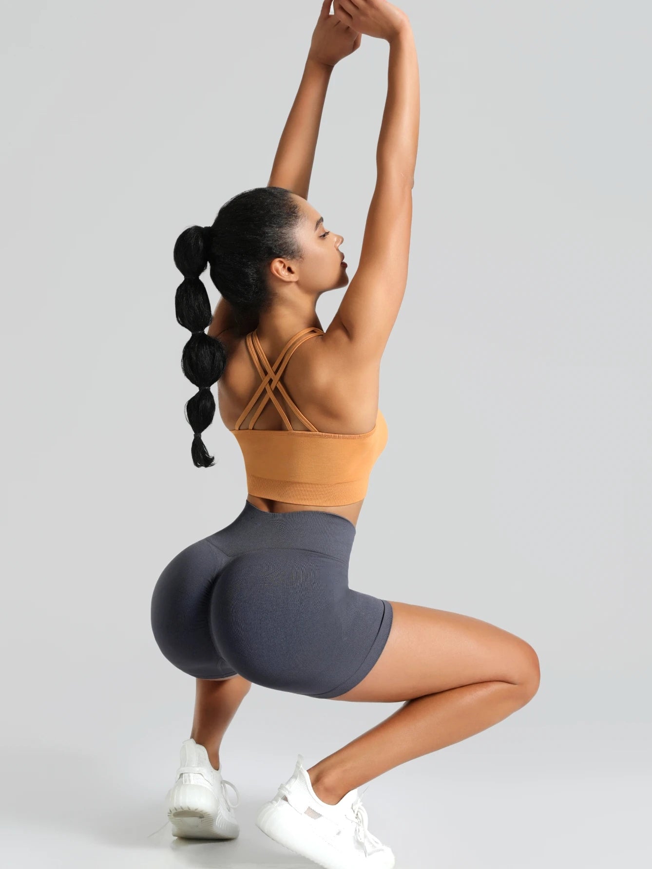 High Waisted Yoga Shorts Women Butt Lifting Tummy Control Workout Fitness Running Stretchy Booty Lift Leggings Gym Activewear